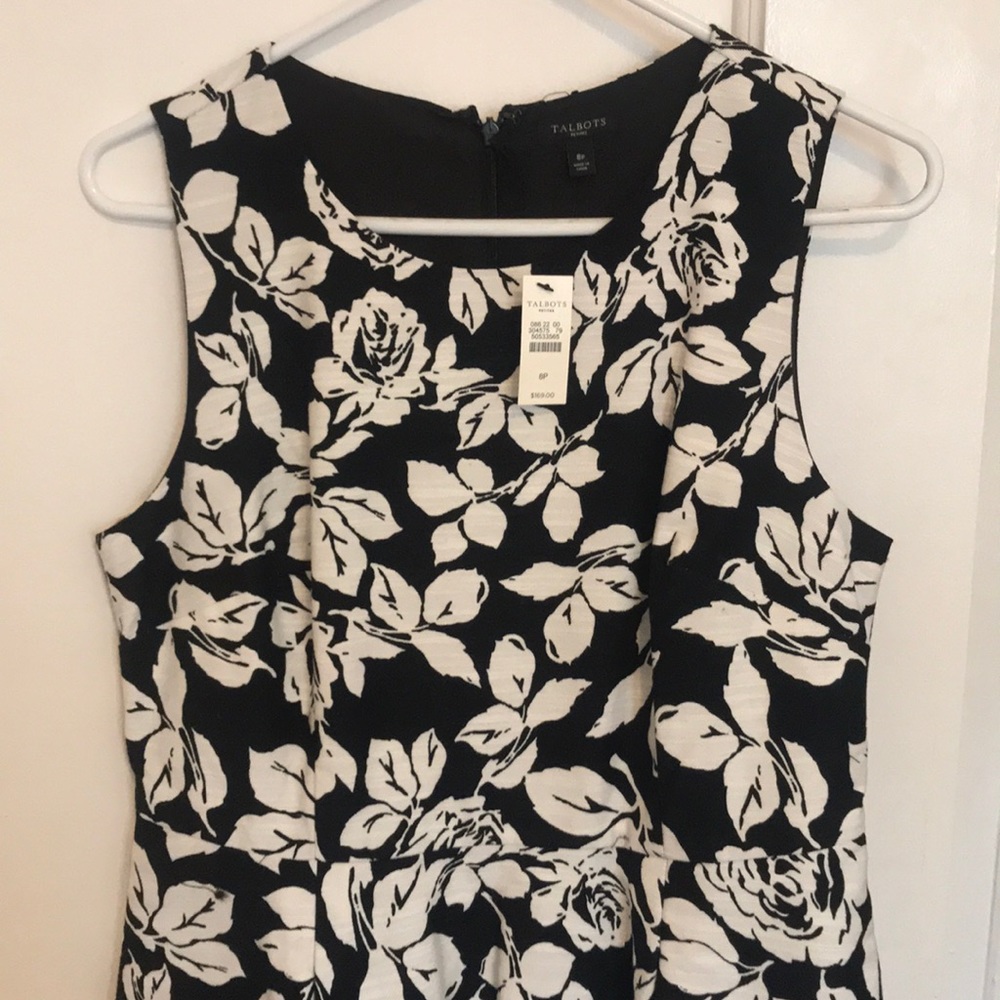 Black and white floral dress
